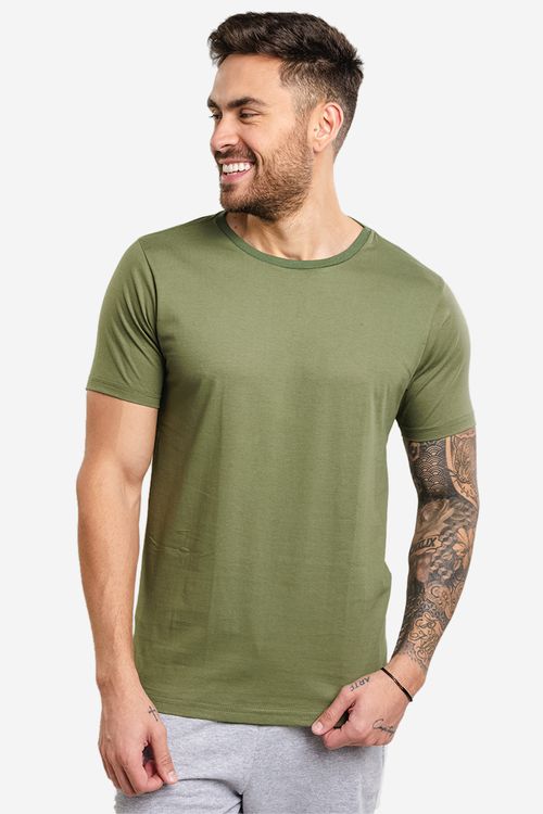Camiseta Básica Masculina - Verde Militar