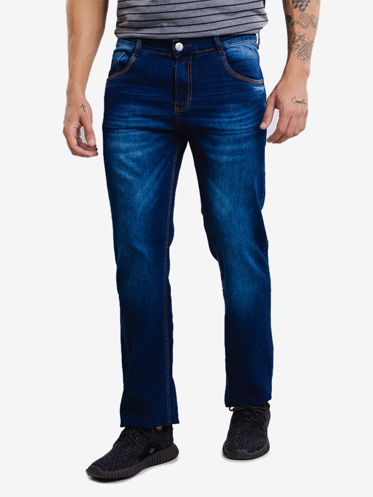 Calca-Masculina-Jeans-Estonada---Azul