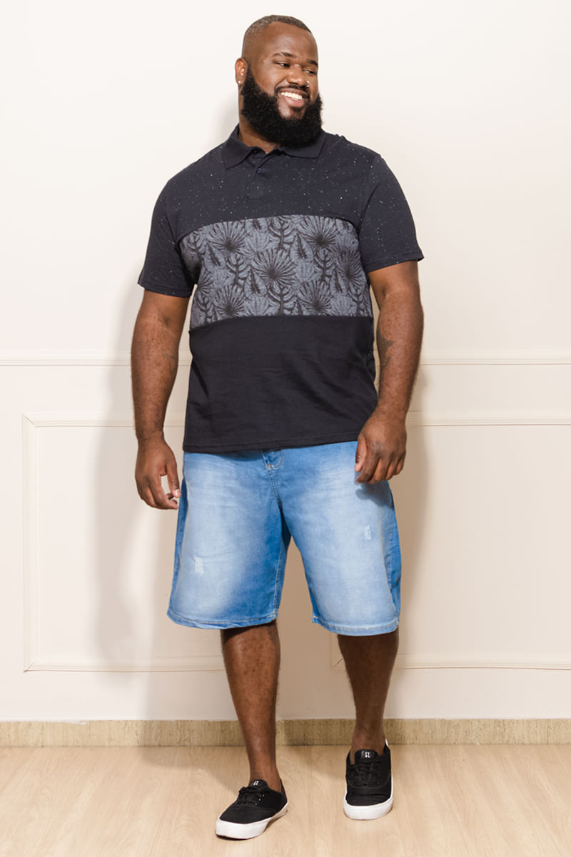 Camisa-Polo-Masculina-Folhagens---Preto