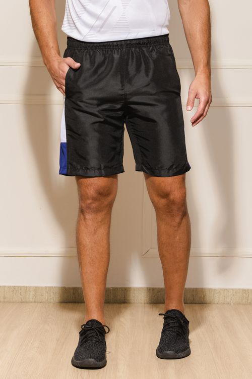 Shorts Masculino com Recortes Laterais - Preto