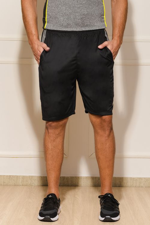 Shorts Masculino com Recortes - Preto
