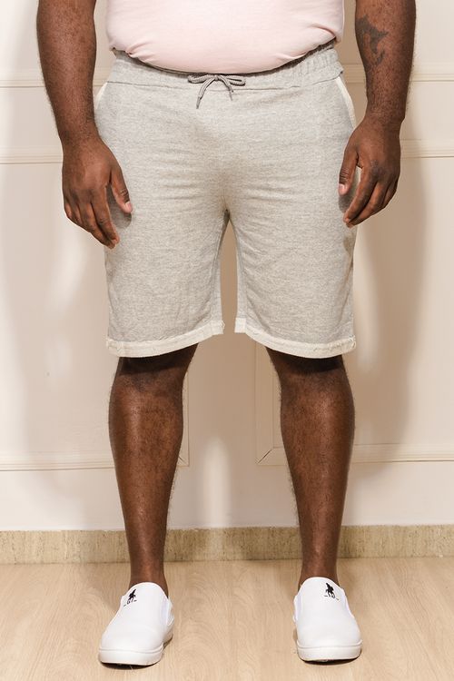 Bermuda Masculina Plus Size Moletom - Cinza