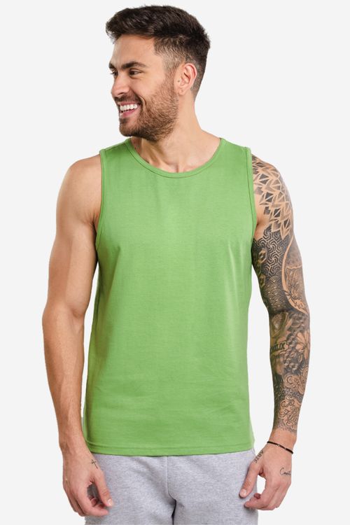 Regata Masculina com Pespontos - Verde