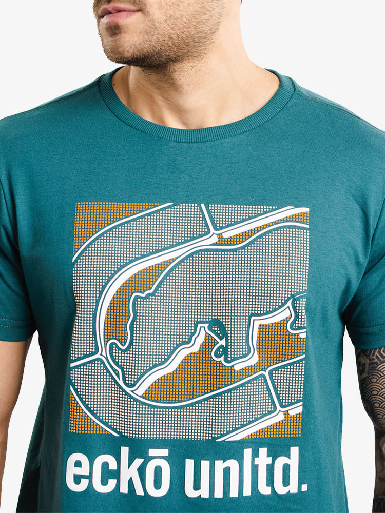 Camiseta-Masculina-Estampada---Verde