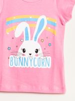 Camiseta-Infantil-Feminina-Coelho---Rosa