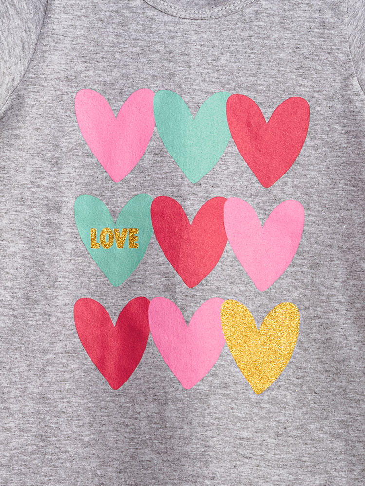 Camiseta-Infantil-Feminina-Coracoes---Cinza
