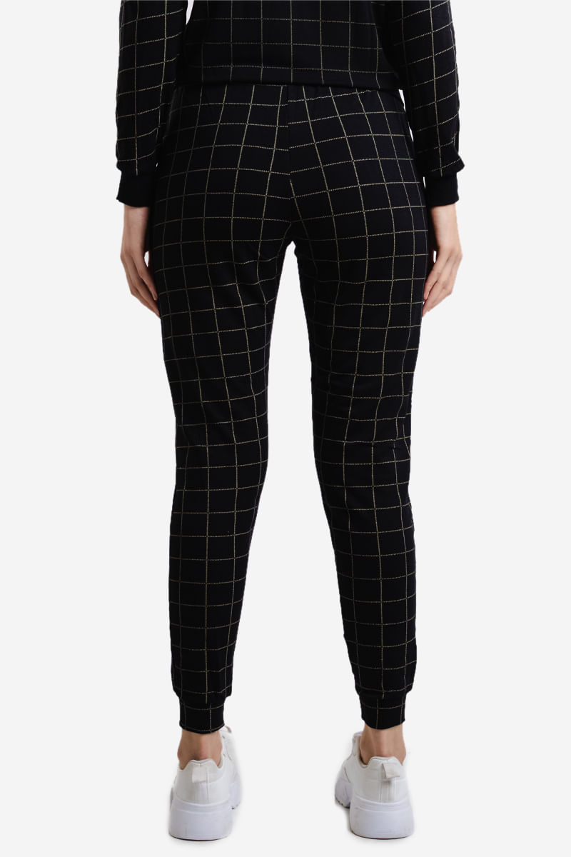 Calca-Feminina-Jogger-Quadriculada---Preto