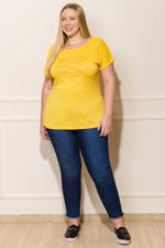 Camiseta-Feminina-Plus-Size-Gratidao--Amarelo