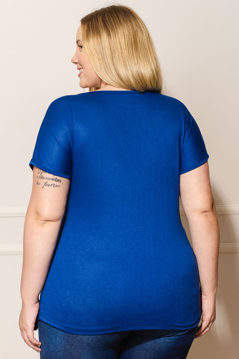 Camiseta-Feminina-Plus-Size-Leao---Azul