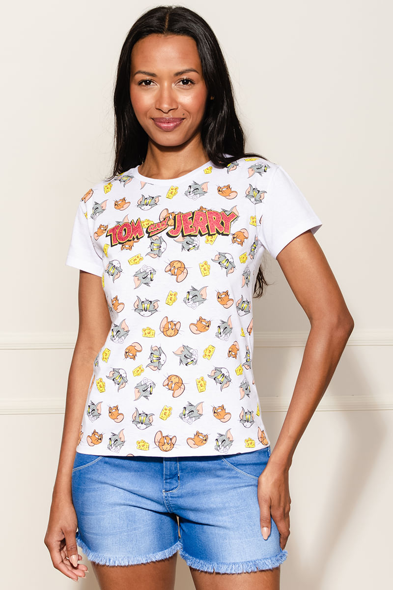 Camiseta-Feminina-Tom-e-Jerry---Branco