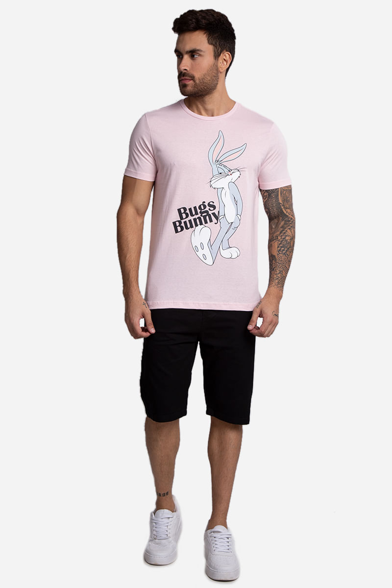 Camiseta-Masculina-Pernalonga---Rosa
