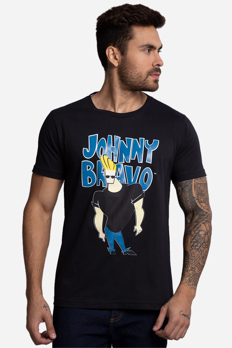 Camiseta Masculina Johnny Bravo - Preto