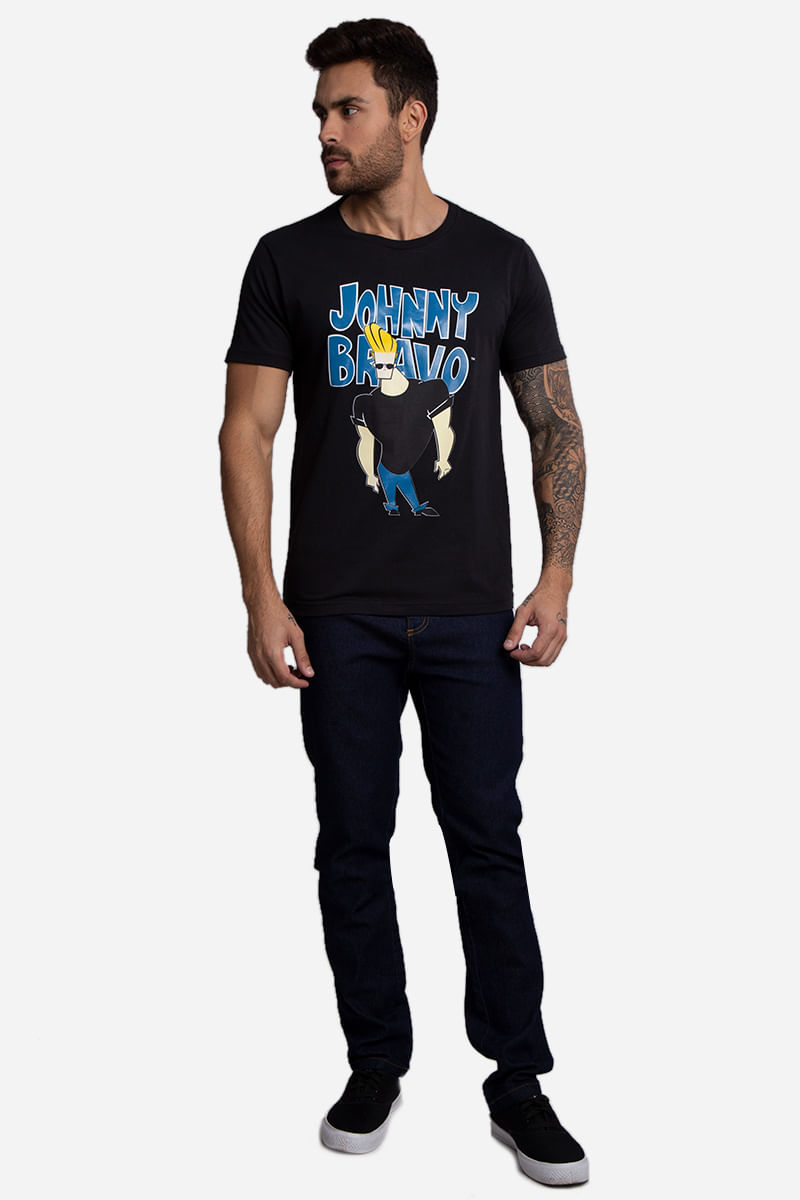 Camiseta-Masculina-Johnny-Bravo---Preto