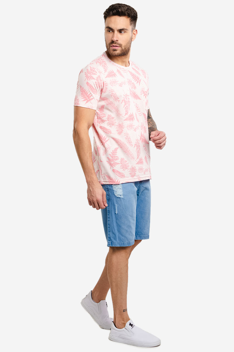 Camiseta-Masculina-Piquet-Estampa-Floral