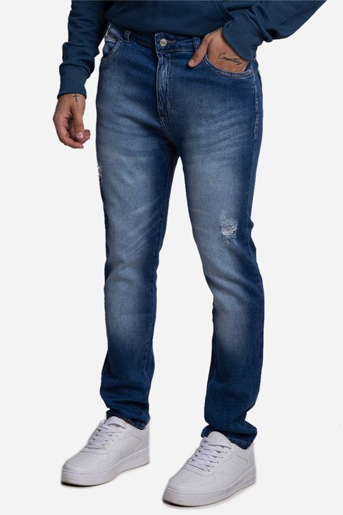 Calça Jeans Masculina Estonada Vizzy Jeans - Azul