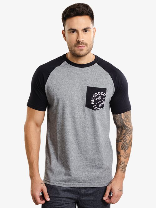 Camiseta Masculina Raglan Nicoboco - Preto