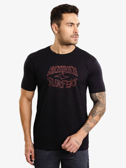 Camiseta Masculina Rajada Nicoboco - Preto