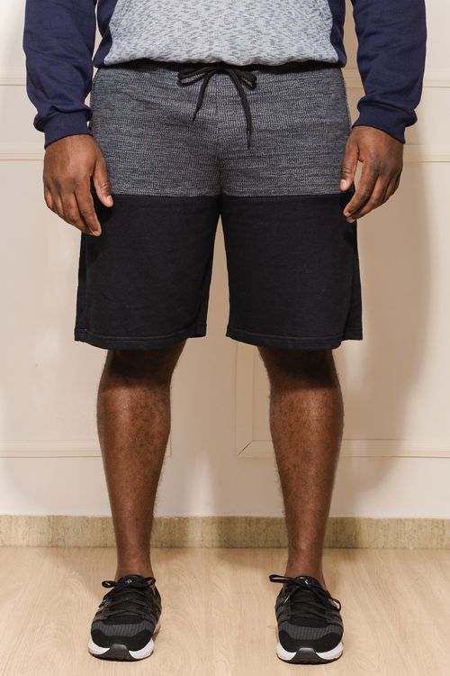 Bermuda Masculina Plus Size Moletom Recortes