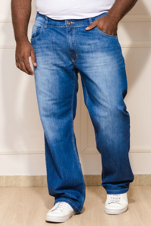 Calça Jeans Masculina Plus Size - Azul