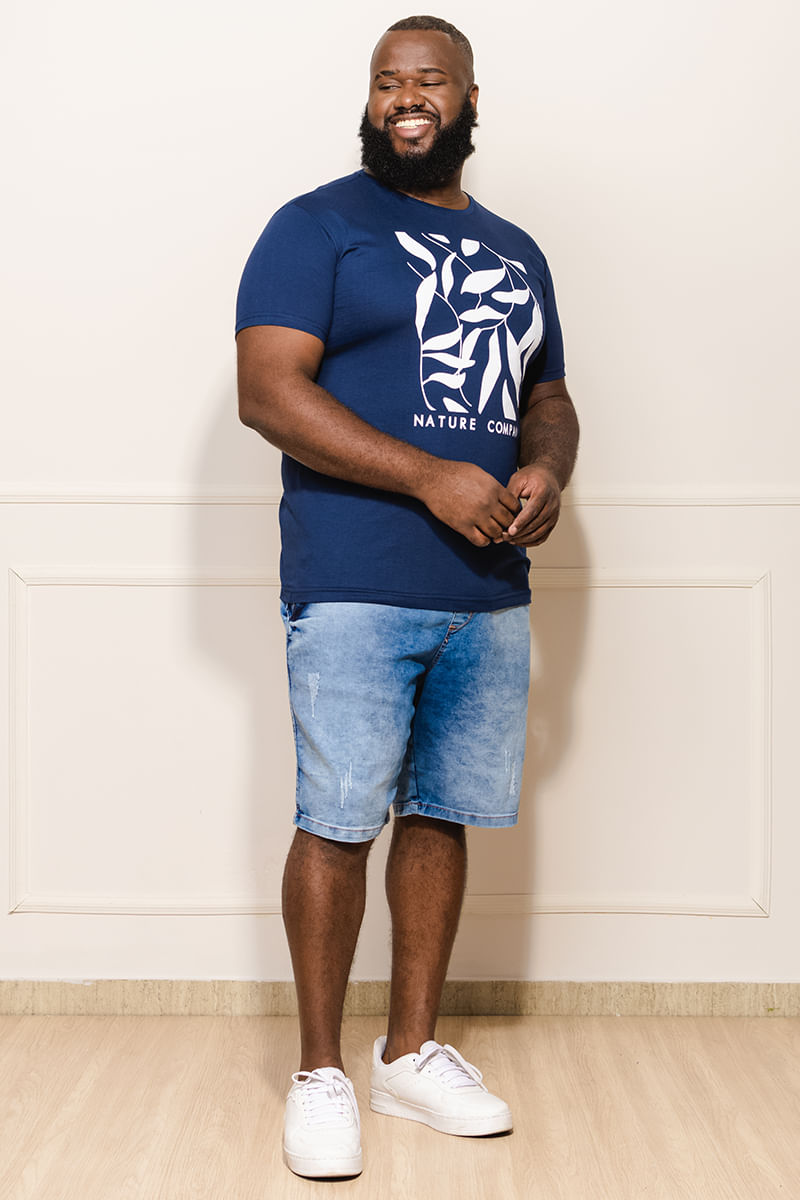 Camiseta-Masculina-Plus-Size-Nature---Azul