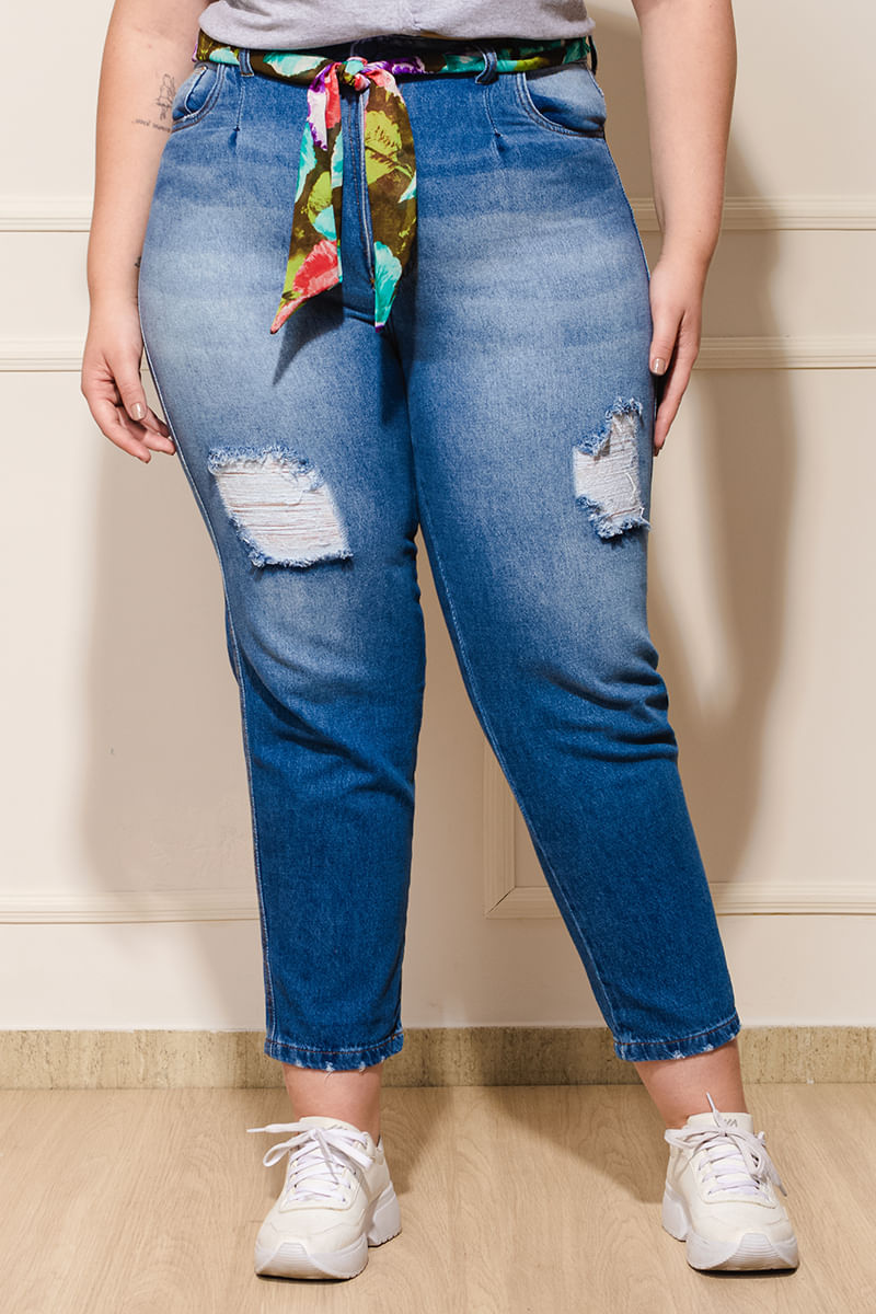 Calça Jeans Plus Size Feminina Bolso Frontal e traseiro Clara 707