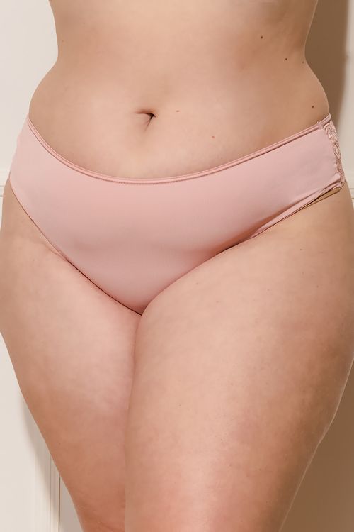 Calcinha Plus Size Caleçon Renda - Rosa