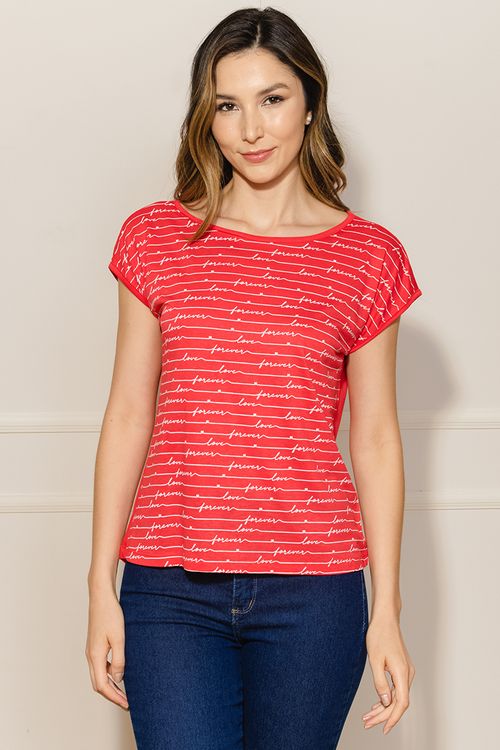 Camiseta Feminina Forever Love - Vermelho
