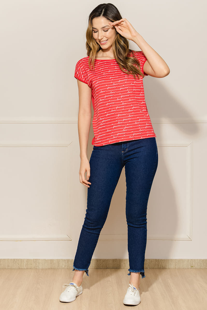 Camiseta-Feminina-Forever-Love---Vermelho