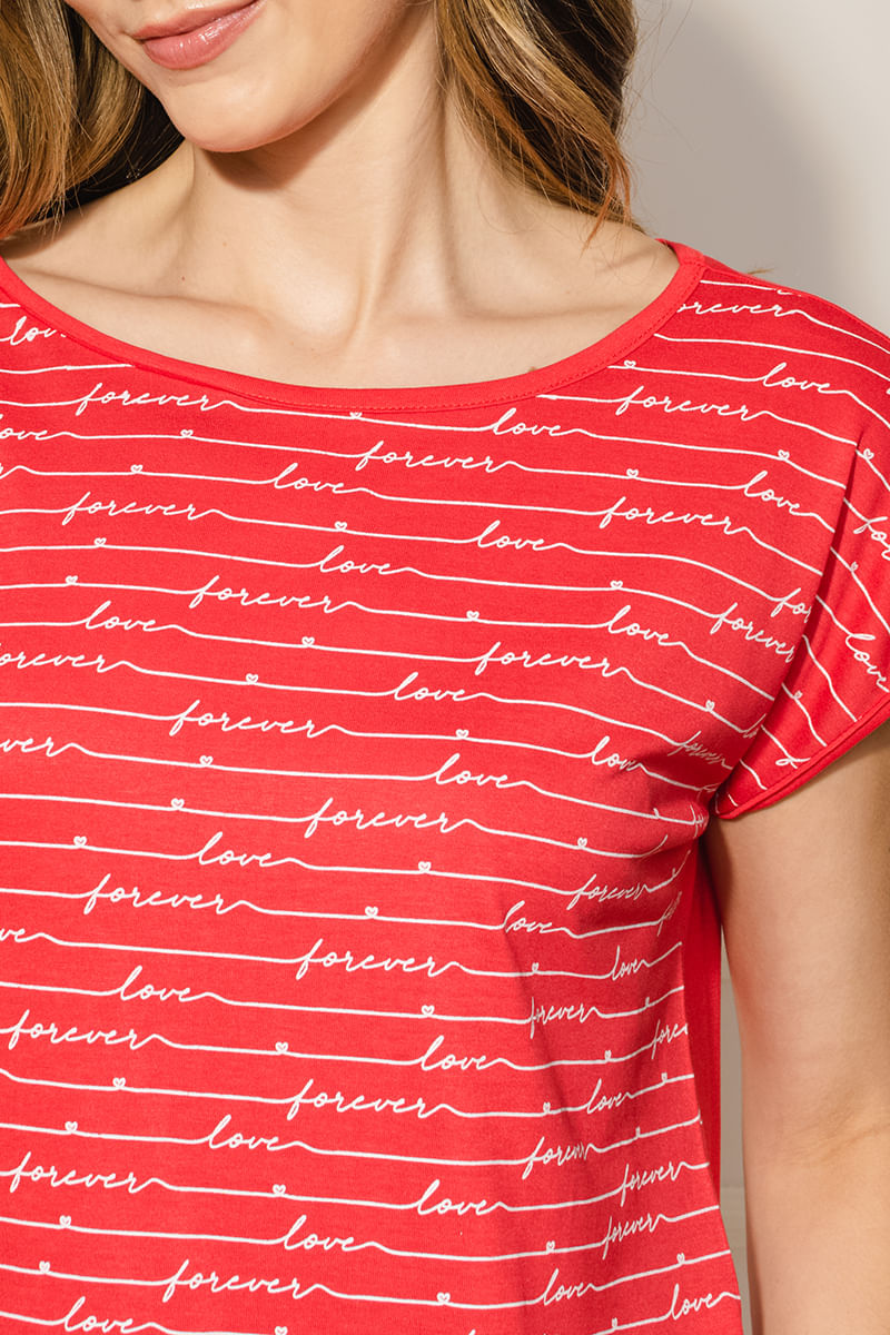 Camiseta-Feminina-Forever-Love---Vermelho