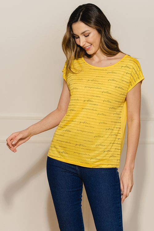 Camiseta Feminina Prosperidade - Amarelo