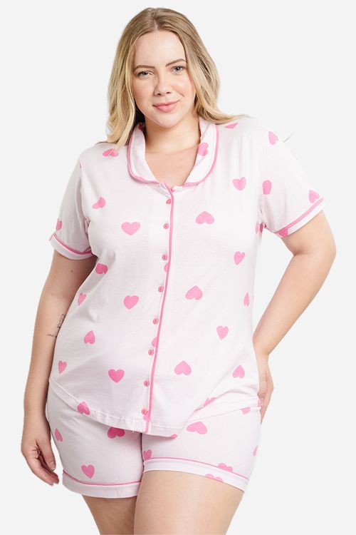 Pijama Feminino Plus Size Coração