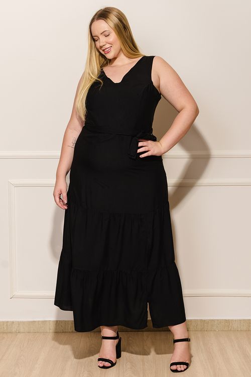 Vestido Feminino Plus Size com Faixa