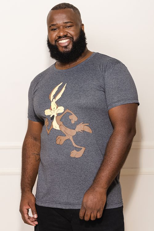 Camiseta Masculina Plus Size Coiote
