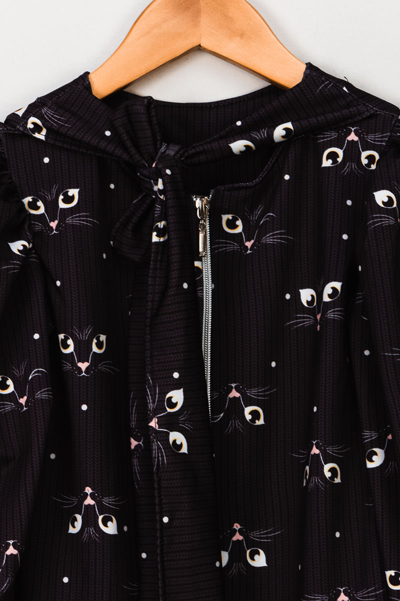 Vestido-Infantil-Feminino-Gatinhos---Preto