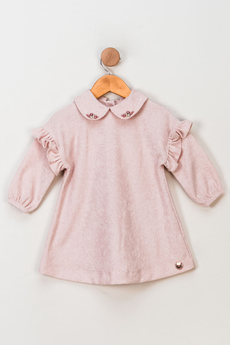 Vestido-Feminino-Infantil-Babados---Rosa