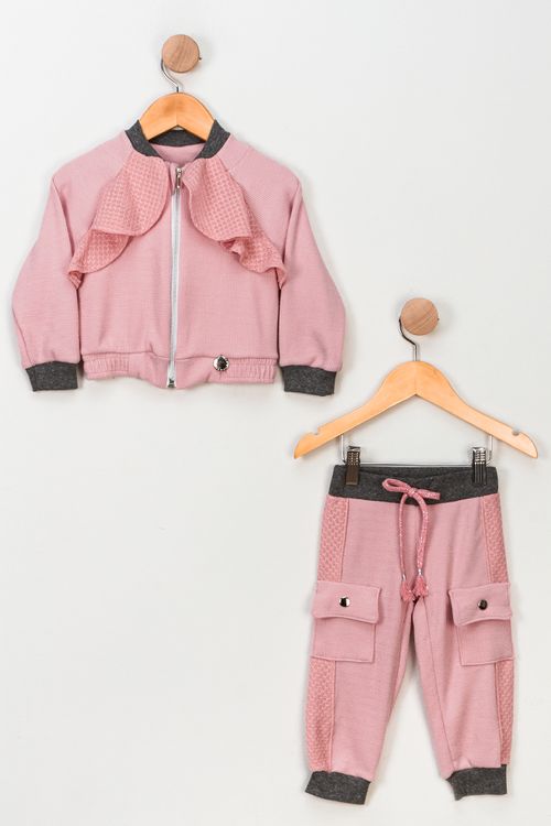 Conjunto Infantil Feminino Babados - Rosa