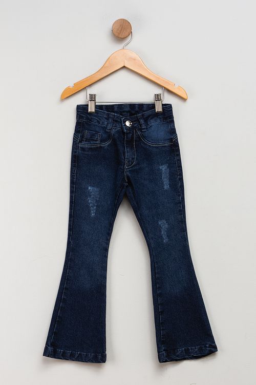 Calça Infantil Feminina Jeans Flare - Azul