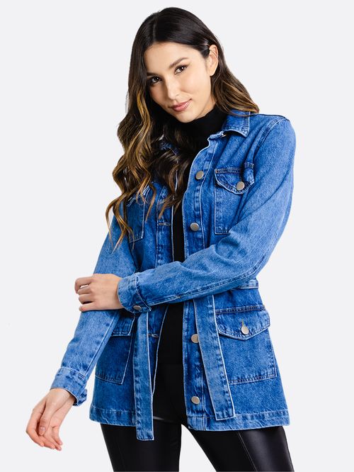 Parka Feminina Jeans - Azul