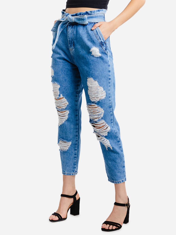 Calca-Feminina-Jeans-Mom---Azul