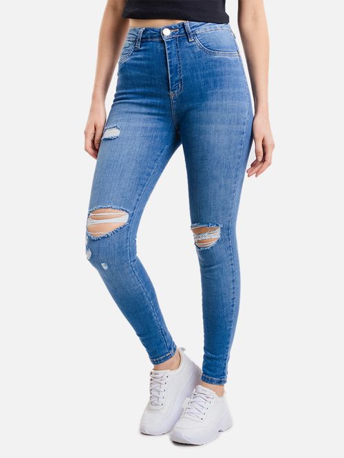 Sawary Calça Feminina Skinny Push Up Azul