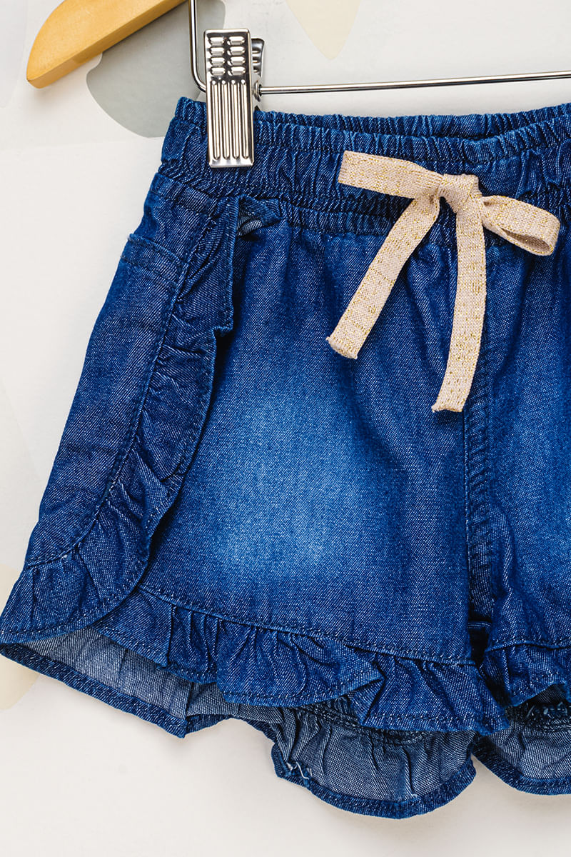 Shorts-Infantil-Feminino-Babados---Azul