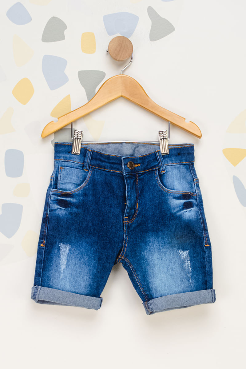 Bermuda-Infantil-Masculina--Detalhes-Puidos---Azul