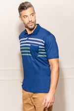 Camisa-Polo-Masculina-Listras---Azul