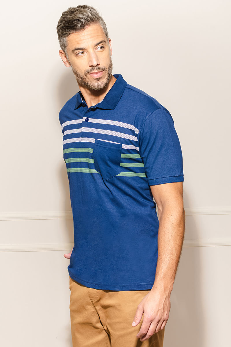 Camisa-Polo-Masculina-Listras---Azul