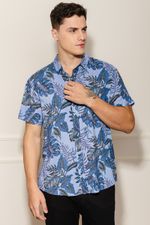 Camisa-Masculina-Folhagens---Azul-