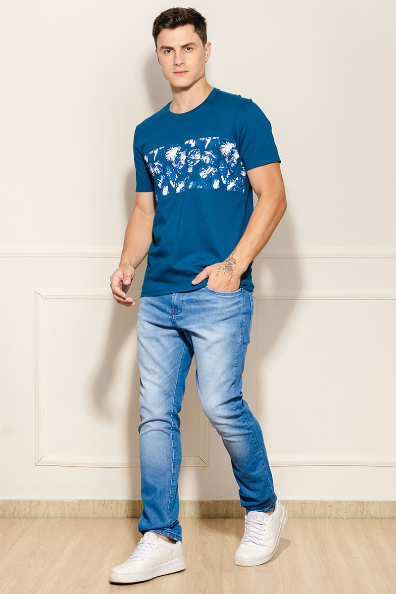 Camiseta-Masculina-Recorte-Floral---Azul
