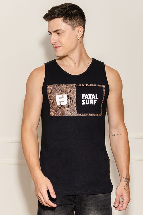 Regata Masculina Detalhe Floral Fatal