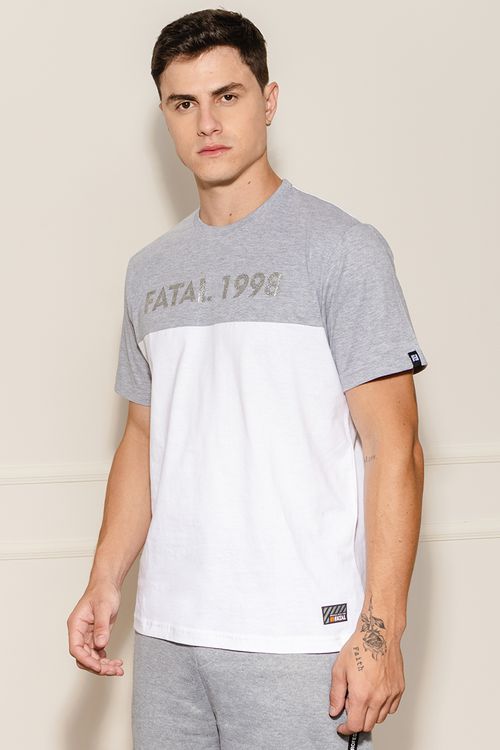 Camiseta Masculina Logotipo em Glítter Fatal