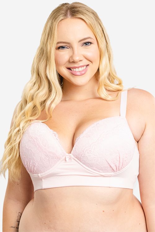 Sutiã Feminino Plus Size Renda - Rosa