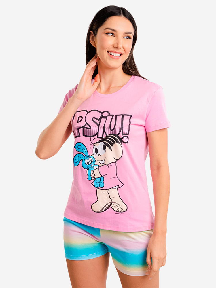 Pijama-Feminino-Turma-da-Monica---Rosa